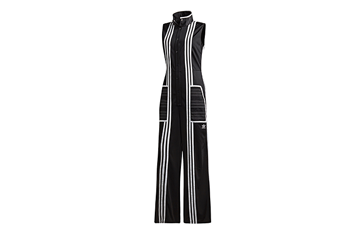 Adidas Originals Jumpsuits Women's Black White Moderate Straight Fit Pants