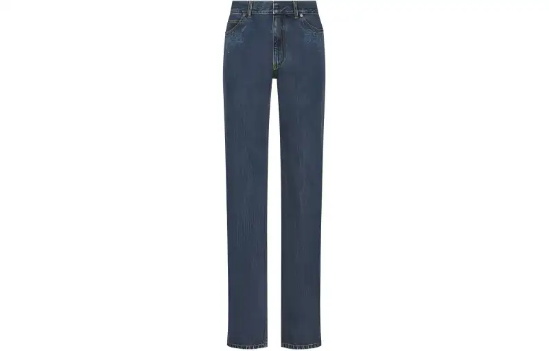 DIOR Jeans Women's Blue Moderate Straight Fit Pants