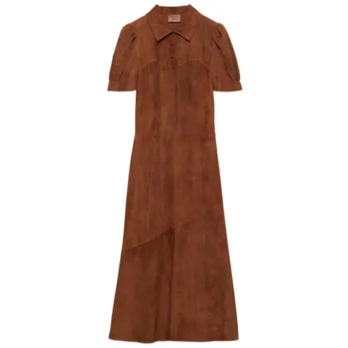 Prada suede midi dress