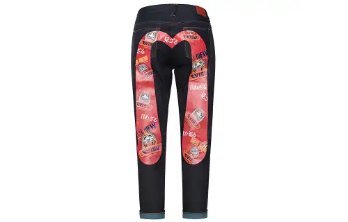 EVISU Tapered Pants Jeans Women's Denim Blue