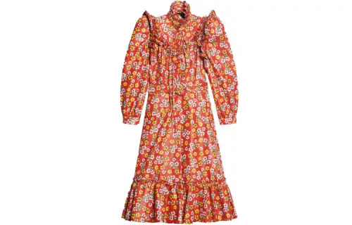 Balenciaga Long Sleeved Dresses Women's Red Turtleneck
