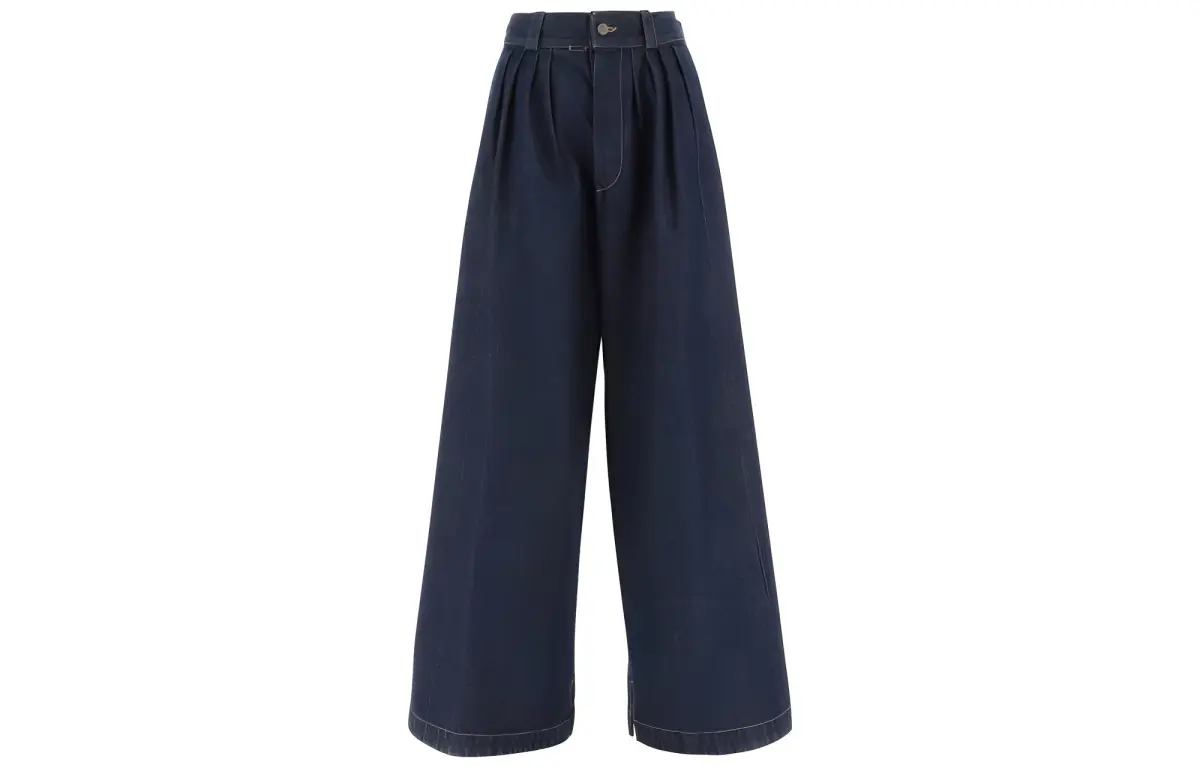 Maison Margiela Wide Leg Pleated Jeans