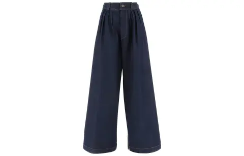Maison Margiela Wide Leg Pleated Jeans