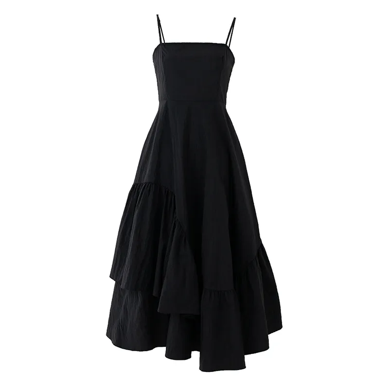 SOON FLOWER Slip Dress Women's Black