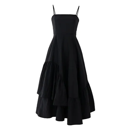 SOON FLOWER Slip Dress Women's Black