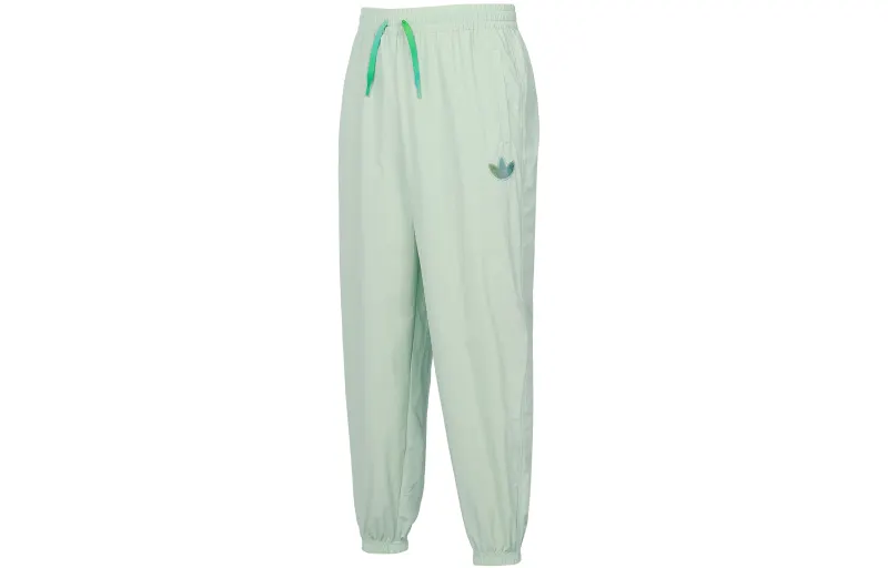 Adidas Originals Knitted Sweatpants Women's Linen Green Moderate Cuffed Pants