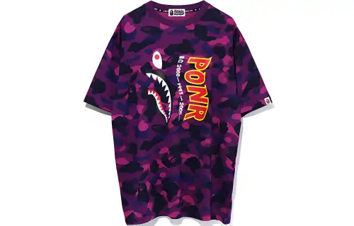 Bape Color Camo Shark Wide Tee Red