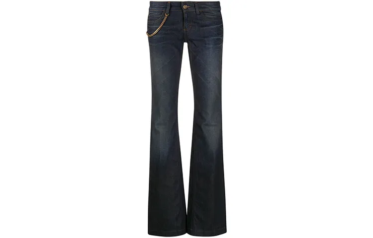 GUCCI Jeans Women's Blue Moderate Flared Pants
