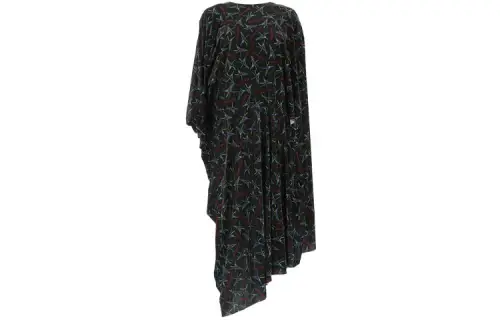 Balenciaga Long Sleeved Dresses Women's Black Crew Neck Moderate