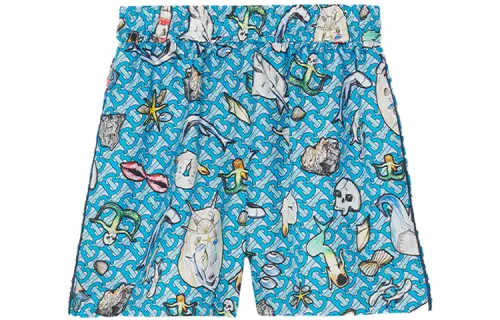Burberry 2024 monogram-marine printed silk shorts