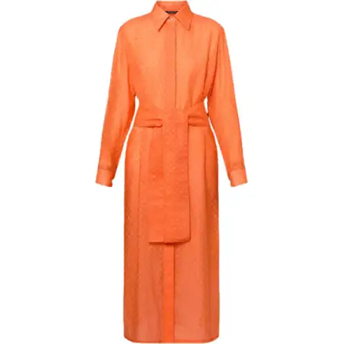 LOUIS VUITTON Long Sleeved Dress Women's Orange