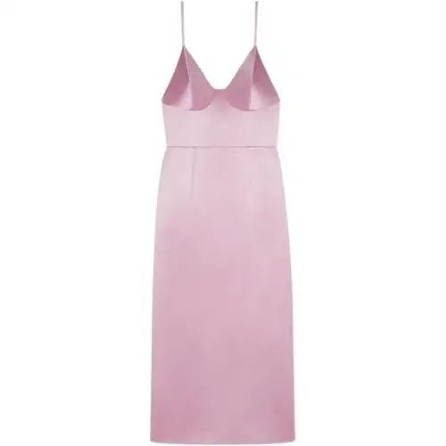 GUCCI Silk Duchesse Midi Sleeveless Dress Pink