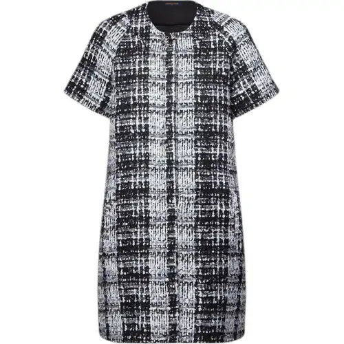 LOUIS VUITTON Graphic Tweed Short-Sleeved Dress