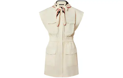 LOUIS VUITTON New Quarterly Products Of LV Sleeveless Dresses Women's Ecru Moderate