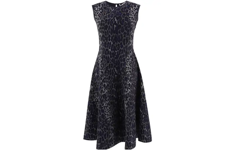 DIOR Quarterly New Products Sleeveless Dresses Women's Blue Crew Neck Moderate Mid Length