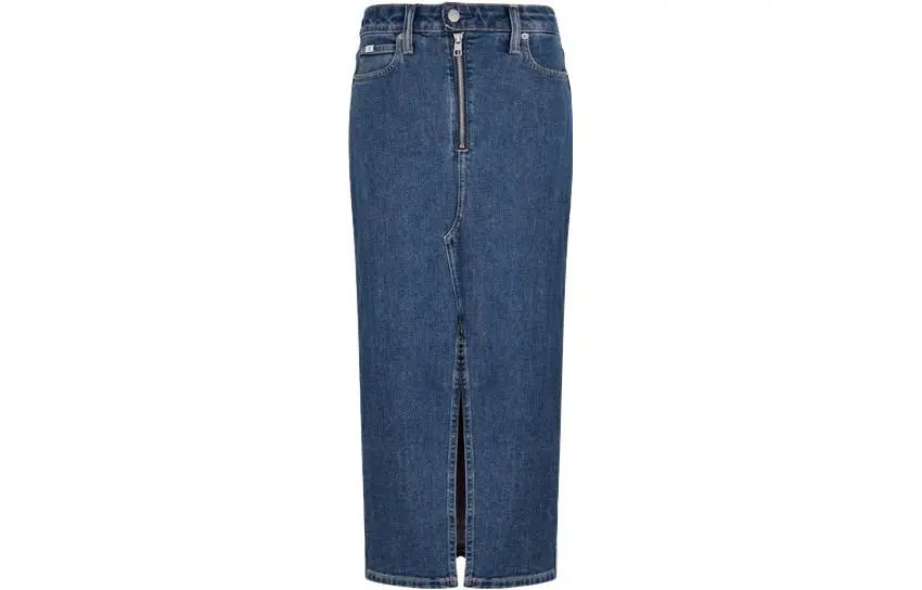 Calvin Klein Denim Long Skirts Women's 1A4-Denim Blue Moderate Long Other