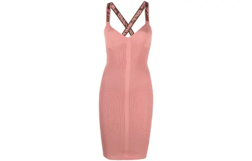 OFF-WHITE logo-strap mini dress