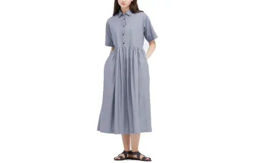 UNIQLO x Ines De La Fressange A line Skirt Dress Dark Blue Gift Recommendation
