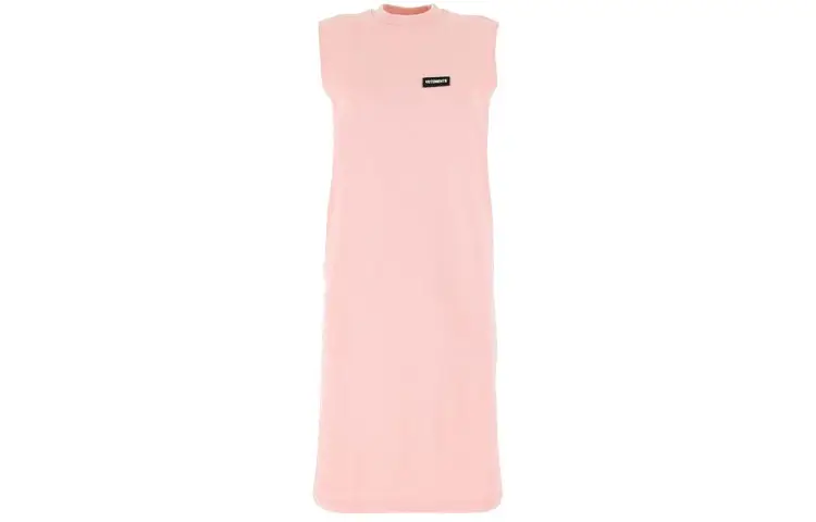 Vetements Sleeveless Dresses Women's Pink Crew Neck