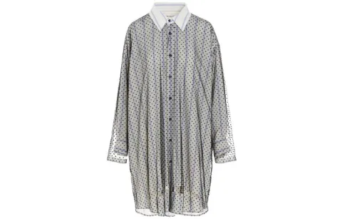 Maison Margiela Long-Sleeved Dresses Women's White Square Collar