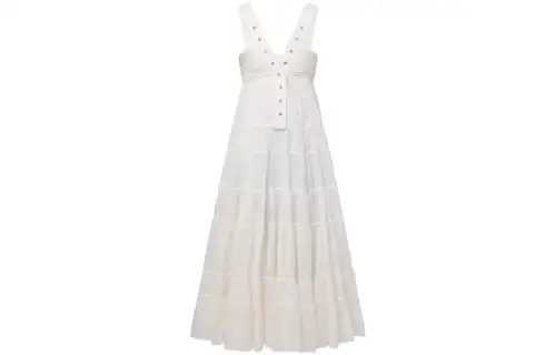 LOUIS VUITTON Monogram Fil Coupé Snap Button Strap Dress