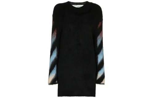 OFF WHITE FW19 Long Sleeved Dresses Women's Crew Neck Moderate