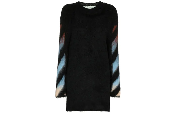 OFF WHITE FW19 Long Sleeved Dresses Women's Crew Neck Moderate