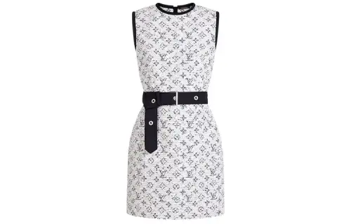 LOUIS VUITTON Lace Up Dress Women's White