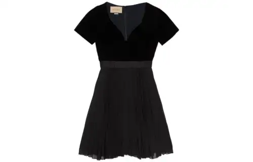logo pleated minidress