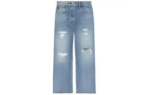 GUCCI Lovelight Jeans Women's Blue Moderate Straight Fit Pants