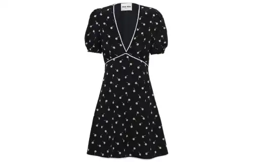 MIU MIU Short Sleeved Dress Women's Black