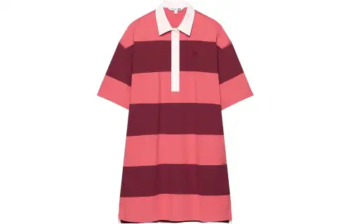 UNIQLO X JW Anderson Uniqlo Jw Anderson Co Branded Series Short Sleeved Dresses Women's Peach Pink Polo Collar Moderate Mid Length