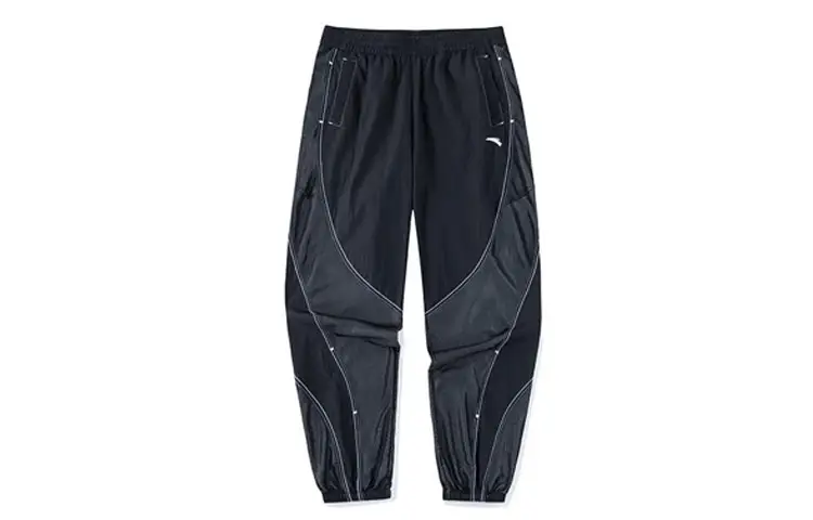 ANTA Life Collection Knitted Sweatpants Women's Night Black Moderate Cuffed Pants