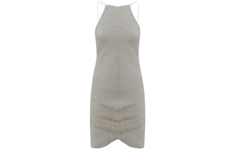 Bottega Veneta SS22 Sleeveless Dress Women's Gray White