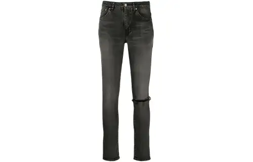 SAINT LAURENT Jeans Women's Gray Moderate Slim Fit Pants