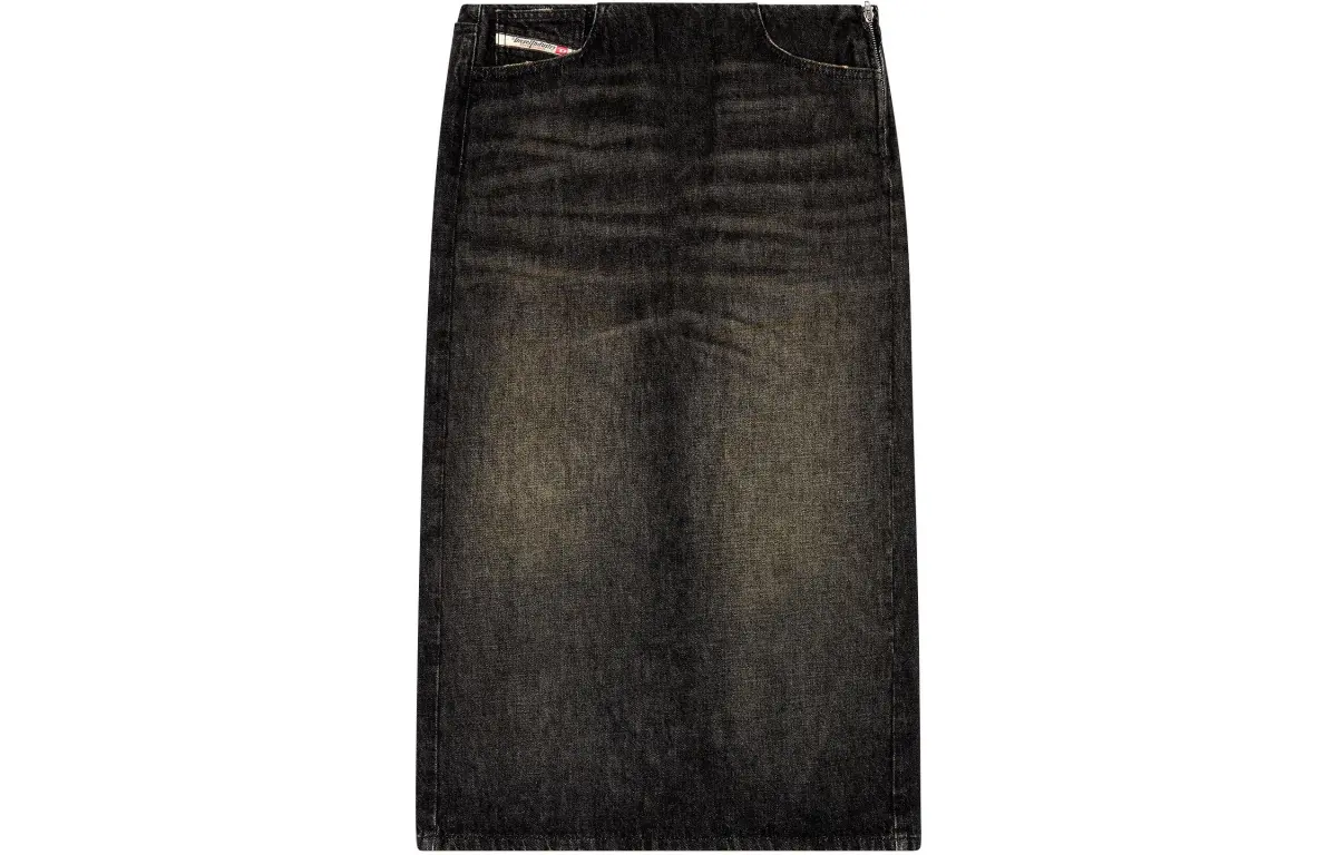 DIESEL Denim Long Skirt Women's Black
