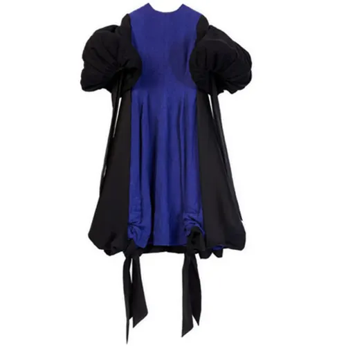 LOEWE Short Sleeved Dresses Women's Blue, Black, Multicolor Crew Neck Moderate
