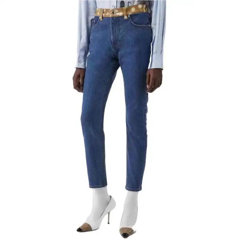 Burberry Jeans Women's Blue Moderate Slim Fit Pants