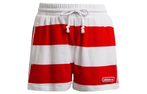 Adidas Originals MID WAIST STRIPED Casual Shorts Women's Red White Moderate