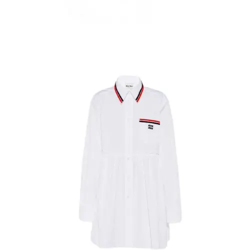 【Previous Season】logo-embroidered mini shirt dress