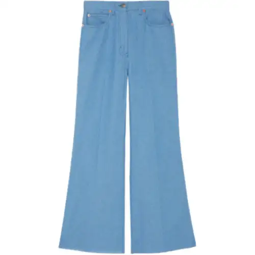 GUCCI Jeans Women's Blue Moderate Wide Leg Pants