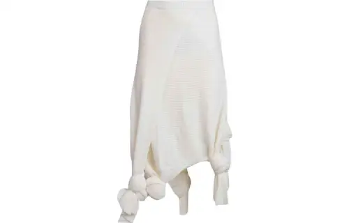 LOEWE Knit Long Skirts Women's White Moderate Long A Line Skirt