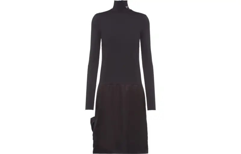 PRADA SS22 Long Sleeved Dress Women's Black
