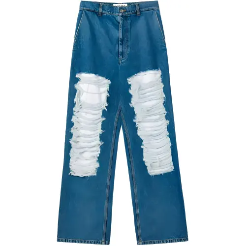 LOEWE Jeans Women's Blue Moderate Straight Fit Pants