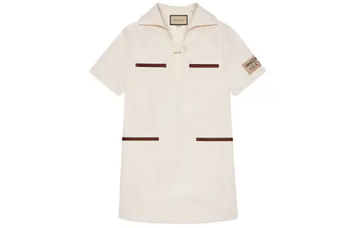 【Previous Season】Web-stripe trim jersey dress