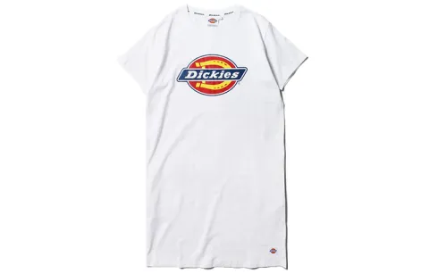 Dickies Crew Neck Fitted Short-Sleeved Dress Women's White