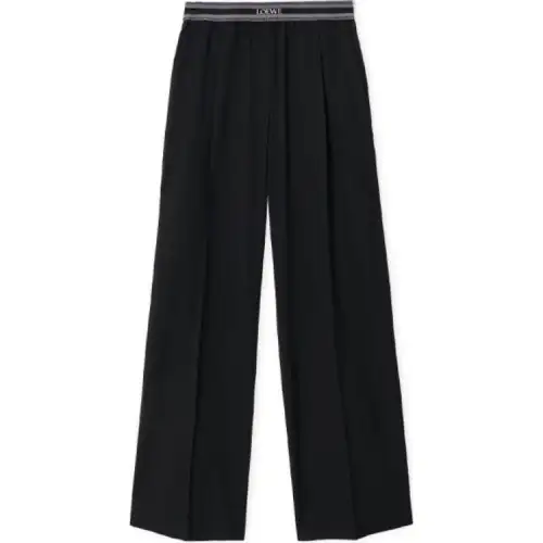 Loewe logo-jacquard wool trousers