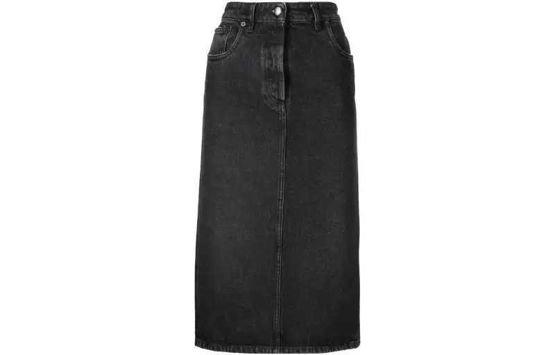 PRADA FW22 Denim Long Skirt Women's Black