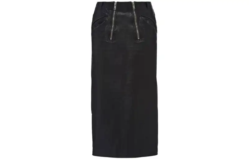 Prada double-zip leather pencil skirt
