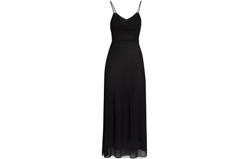 SAINT LAURENT SS23 Slip Dress Women's Black
